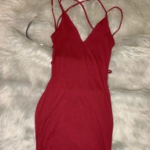 Red fitted dress